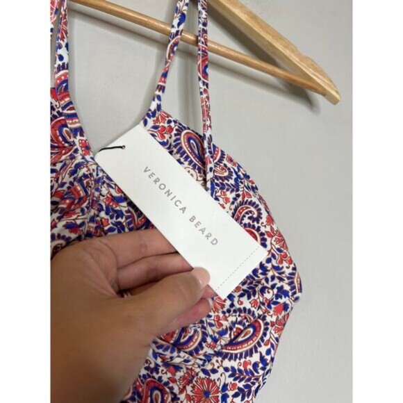 NWT Veronica Beard Hazina Paisley Ruched One-Piece Swimsuit Size: Small - Picture 4 of 8